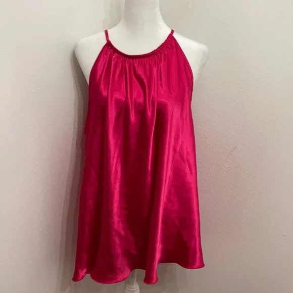 EUC Nicole Miller Hot-pink Spaghetti Strap Blouse Size XL - Picture 3 of 12